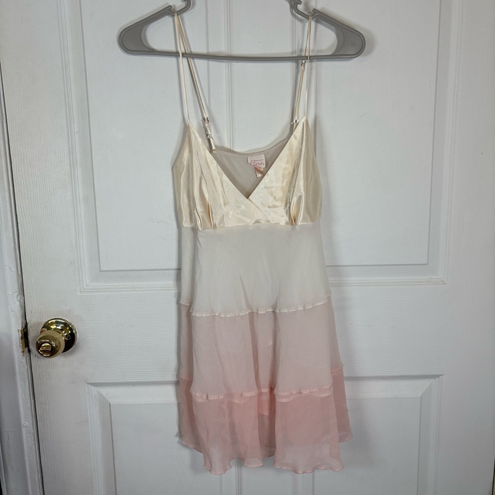 Vintage Intimates Flora Babydoll Slip Dress Women’s M Feminine Tiered Coquette